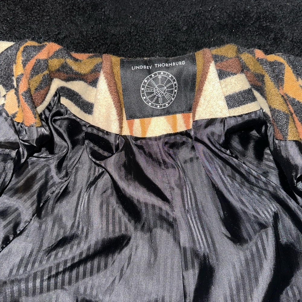 Black and Brown Geometric Zip Up Jacket - Picture 4 of 5
